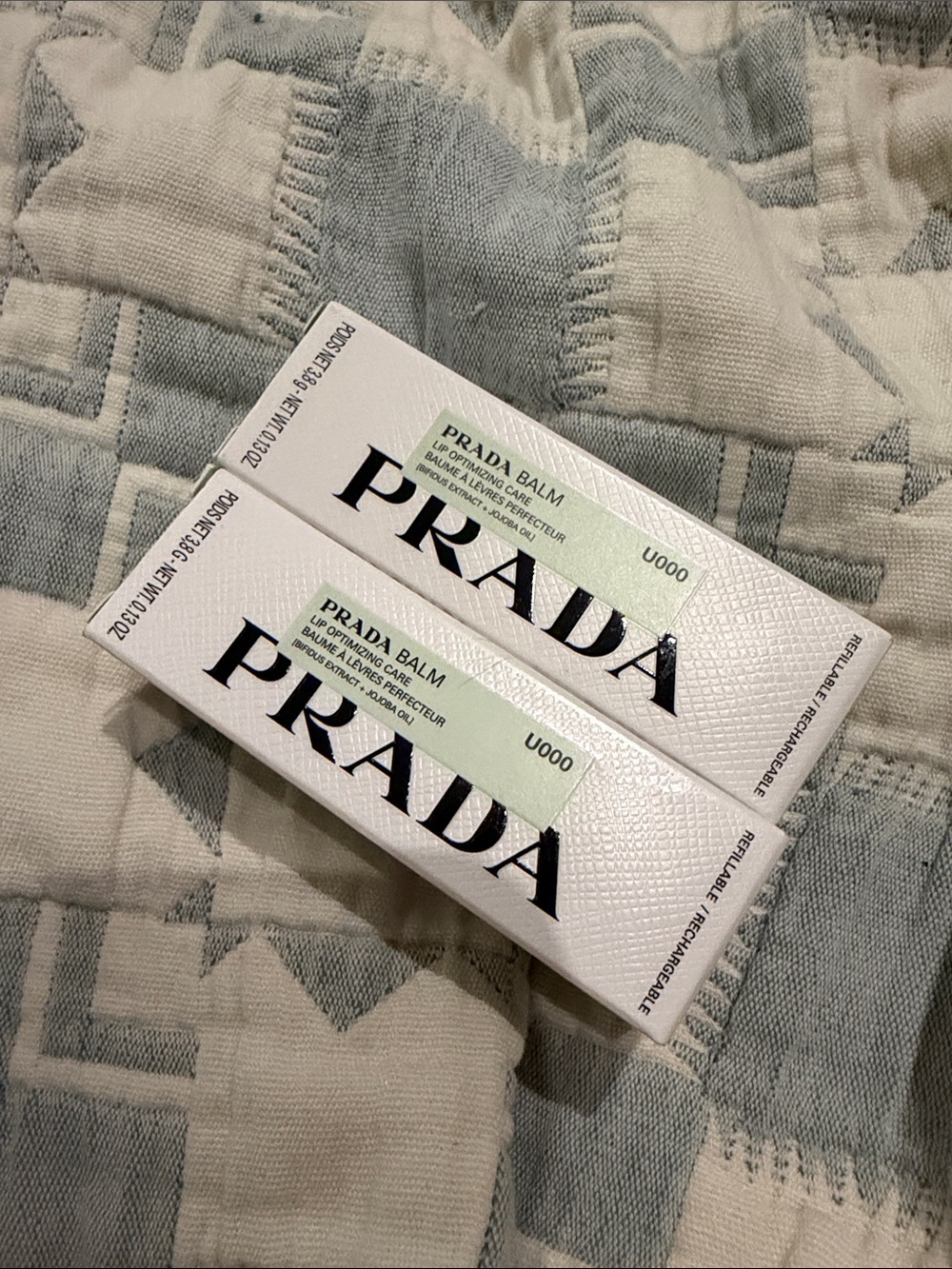 PRADA Balm Lip Care - White & Light Green Accents